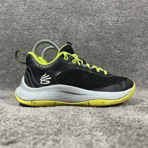 Under Armour Curry GS 3Z6 Youth Size 4Y Black Lime Green Basketball Shoes Used